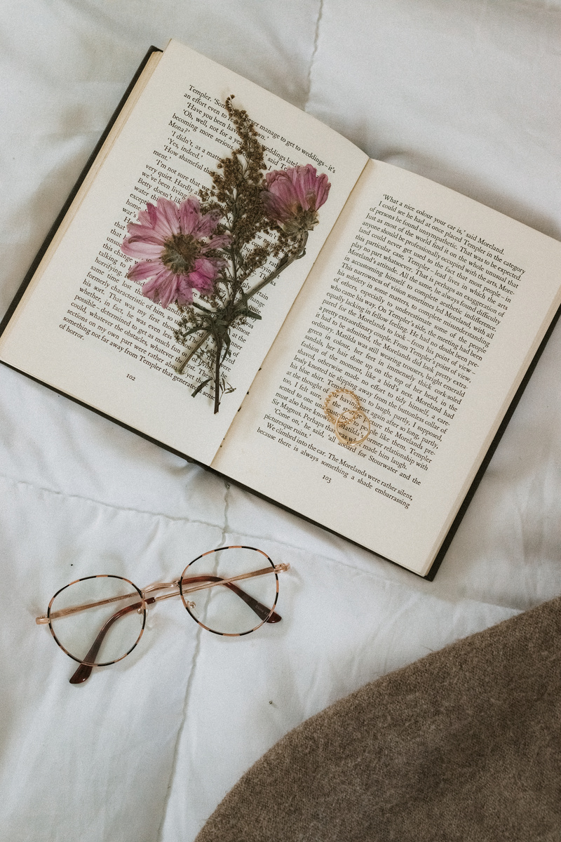 Book with Rings and Eyeglasses 