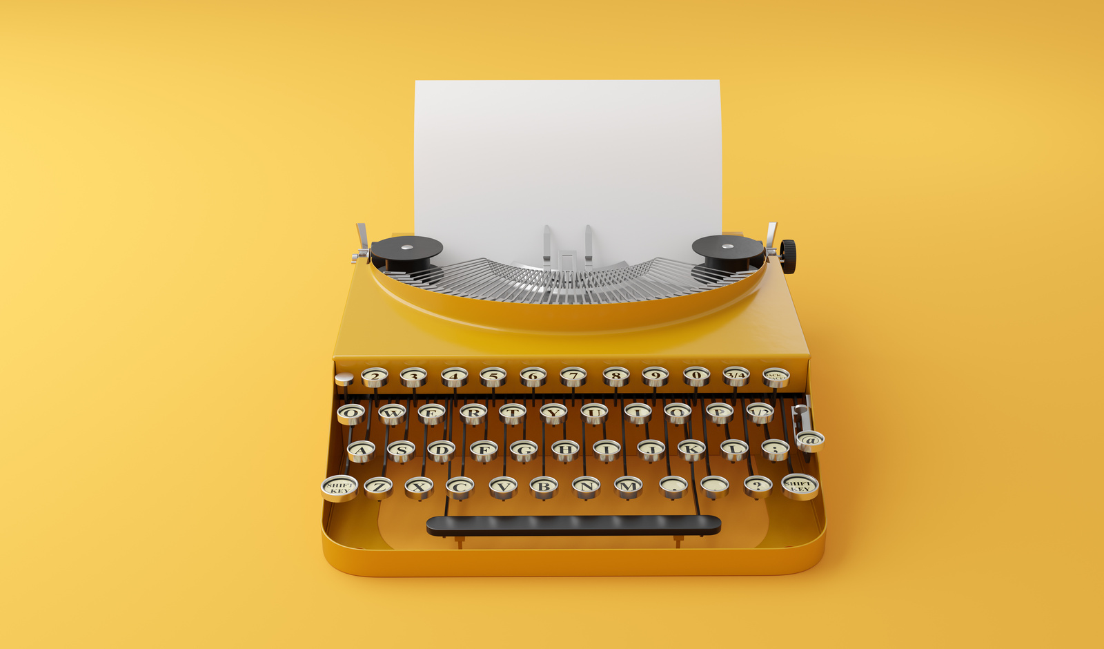 Retro vintage typewriter in single color style